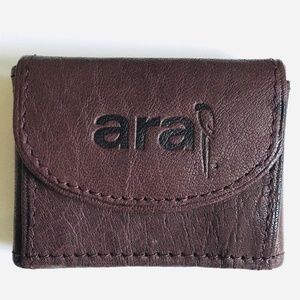 Leather Coin Purse Wallet Argentina Brown Ara Bird